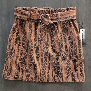 Haute Monde Skirt Faux Leather Snake Print Size Large NWT